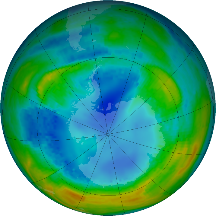 Antarctic ozone map for 10 August 2004